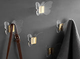 Wall Mounted Butterfly Hook Acrylic Coat Hanger Cute Hat Hooks for Bathroom Toilet Towel Robe V1370-AZ4-06129