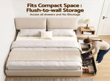 Artiss King Bed Frame Gas Lift Storage 3 Drawers Adjustable Headboard Platform Base BFRAME-G-APEX-K-BG-ABC