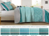 Teal Plaid Boho Mosaic Bedspread Coverlet 3 Piece Set V745-AC080914Q13U