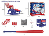 2-in-1 Kids Baseball Training Toy Set with Automatic Pitching and T-Ball Stand, Indoor and Outdoor V1341-ZY-QWMURNJM-PRACTICESET-RED