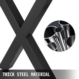 Set of 2 Steel Table Legs, 16'Height 15'Wide Dining Table Legs, Heavy Duty 3.1" Square Box Section X V952-ZT400X395MM000001V0