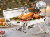 8 Qt 4 Pack Rectangle Chafing Dish Buffet Set Fullsize Pan Stainless Steel V952-ZFXBXGSTGK4JFAAX7V0