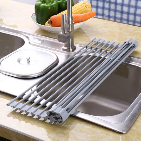 Over The Sink Multipurpose Roll-Up Dish Drying Rack V178-84527