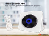 Tooleroo USB Rechargeable Desktop CD Player Speaker Bluetooth Portable White V238-SUPDZ-41115085340752