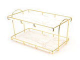 Bathroom Countertop Rack Large Capacity 2 Tiers Gold Bathroom Countertop Rack for Home Hotel V1294-YM0523-3112220011911