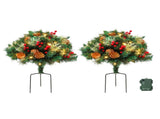 Jingle Jollys 2 Pack 45cm Lighted Artificial Christmas Tree Pathway Xmas Trees XM-TR-MINI-45-GRX2-LED