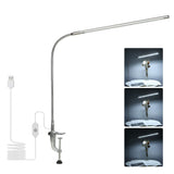 USB Clip-on Desk Lamp White Lighting Touching Control Dimmable LEDs Reading Light Flexible Lighting V1294-YM0901-L4729S