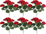 6Pcs Artificial Geraniums 14 Inch Lifelike Artificial Flowers with Adjustable Branches Long Lasting V1259-DP01-A-3227