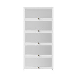 Artiss 5-Tier Display Cabinet Storage Bookshelf Clear Shelf White FUR-T-DSHELF-03-WH