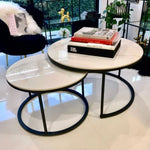 Interior Ave - Executive Stone Nested Coffee Table Set - White & White V355-IA-CT3-MMB