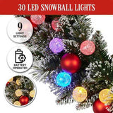 Christabelle 61cm Christmas Wreath Snowy Bristle with LED Lights Multicolour Front Door Decorat 112_SENSB104