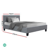 Artiss Bed Frame King Single Size Grey NEO BFRAME-E-NEO-KS-GY-AB