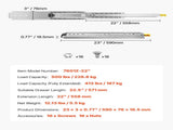 1 Pair 18-60 in Soft-Close Drawer Slides Ball Bearing Full Extension V952-ZXCTHG500B22LTASUV0