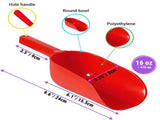 (12 16 oz) Metal Red Plastic Concession Popcorn Scoop 2-pcs 10 Ounce Salt Pepper Dredge V1259-DP01-F-538