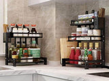 CARLA HOME 2-Tier Kitchen Spice Rack Organizer Storage Shelf for Condiments, Oil Bottles, Utensils, V178-36233