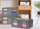 4PCS Clothes Storage Bag Large Capacity Clothing Organizers Foldable Closet Container with Clear V1294-YM0523-10334568