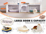 Cat Litter Box Enclosure Wooden Litter Box Furniture Hidden 57.9" White V952-JSDMMSPWQ57IKZ26TV0