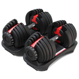 LSG Adjustable Dumbbells 2.5kg-24kg with Dumbbell Stand V420-DBADJUST52.5PAIR-STAND