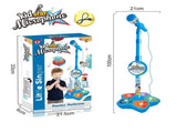 Babies Microphone with Stand, Singing Toys for Girls and Boys with Music and Light, Adjustable V1263-JX-3028