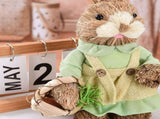 2 Pcs Handmade Straw Bunny Woven Standing Bunny Statue Decor for Indoor Child Party Green V1294-YM0901-250120FB05-5