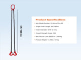 Chain Sling, 8 mm x 150 cm Chains with Hooks, G80 Engine Chain Hoist Lifts, 3 Ton Capacity V952-DGDLHHMGFH1JITULLV0