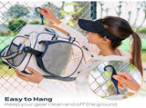 Pickleball Paddle Bag Large Capacity Sports Tote Racket Shoes Water Bottle Phone with Fence Hook V1341-ZY-HFDVHRDH-WHITE