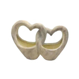 Double Heart Planter w Hole Plug 49cm V637-49475HRT