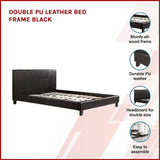 Double PU Leather Bed Frame Black V63-761225