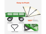 900 Lbs Steel Garden Cart on Wheels, Heavy Duty Pullable Garden Wagon Yard Cart, Outdoor Metal V952-ZXHYTCLS900BG0TN3V0