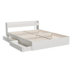 Artiss Bed Frame Queen Size Mattress Base wtih Charging Ports 2 Storage Drawers WBED-AURA-Q-WH-ABC