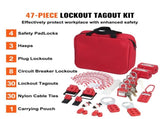 Electrical Lockout Tagout Kit, 47 PCS Safety Loto Kit Includes Padlocks, Hasps, Tags, Nylon Ties, V952-AQSJTZ47JBDGWLU0XV0