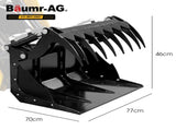 BAUMR-AG Grapple Bucket Accessory for BSR5000 Mini Loader Skid Steer, Quick Connect, Dual Hydraulic V219-GSDACCPCGB8A