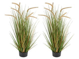 Artificial Grass Plant, 2 Pack 1194mm Horsetail Reed Grass in Pot, Premium PVC Faux Fake Greenery V952-DPKMWCLS47INQSMT0001V0