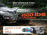 2041 kg Electric Winch, 12V DC ATV/UTV Winch with 6 mm x 12 m Steel Wire Rope, Wireless & Wired V952-ZLQDXGSSJP45OJ5B5001V9