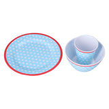 3 Piece Set of Salad Tableware Fruit Snack Plate Bowl and Cup Set Salad TablewareLight Blue Dots V1294-YM0523-3118210289912