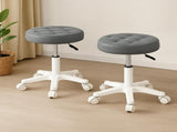 Levede 2x Rolling Bar Stool Swivel Salon SPA Chair Grey BR1065-GYX2