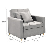 Suri 3-in-1 Convertible Sofa Chair Bed Lounger by Sarantino Light Grey SOFA-YGG-7001-LNN-LGY