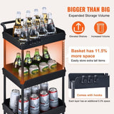 VEVOR 4-Tier Kitchen Rolling Cart Basket Utility Cart on Wheel with Handle Black V952-DGNTCHS4CLKSH4R74V0