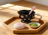 Heart Handle Ceramic Mug, 4.53In Floral Coffee Cup, Gift Box Included, Gift Box Set for Mothers V1369-AZ3-W-10481