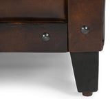 STUDDED LEATHER ARM CHAIR V742-M10368