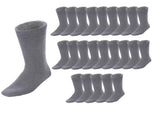 24 Pairs BAMBOO SOCKS Mens Heavy Duty Premium Thick Work Socks Cushion BULK - Charcoal Grey V563-24BMSKS-CHRCLGRY-SZE11-14