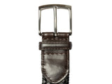 Dents Mens Stretch Plaited Leather Belt - Black/Brown V563-8-4031-BLKBRN-XL