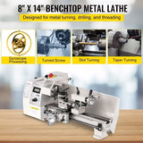 VEVOR Mini Metal Lathe 8x14, Mini Lathe Machine 2250 PRM Variable Speed Change,Precision Mini Lathe V952-JSMNCC8X140000001V3