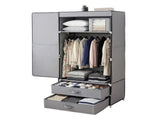 Artiss Large Portable Clothes Closet Wardrobe with Magnetic Door Grey DIY-WR01-160-GY