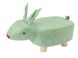 Cartoon Animal Shaped Stool Kid Home Living Room Cute Wooden Footstool for Playroom Courtyard Green V1294-YM0703-3116230000411