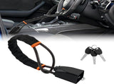 2 Set Black and Orange 28 Inch Car Steering Wheel Anti Theft Lock - Universal Steel Cable Anti Shear V888-ELOSUNG55175-5