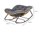 Levede Rocking Chair with Thick Cushion PE Rattan Silent Strip Indoor Patio Grey CH1186-DGY-AU
