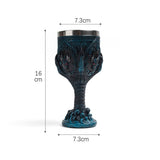Resin SeaCreature Scale Pattern Goblet 2 PCS, Deepcolor Embossed Cup, Stainless Steel Inner Liner, V1221-XM-LB4263-ZS107