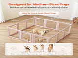 Dog Whelping Box, 1.54x1.5x0.6 m, Transparent Plastic Dog Whelping Pen for Large Sized Dogs, V952-GYZXZJZJSLDCK3NII001V0