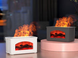270ml Mist Humidifier Simulated Fireplace Design Power Off Protection Fire Diffuser for Home White V1294-YM0626-3113230006812
